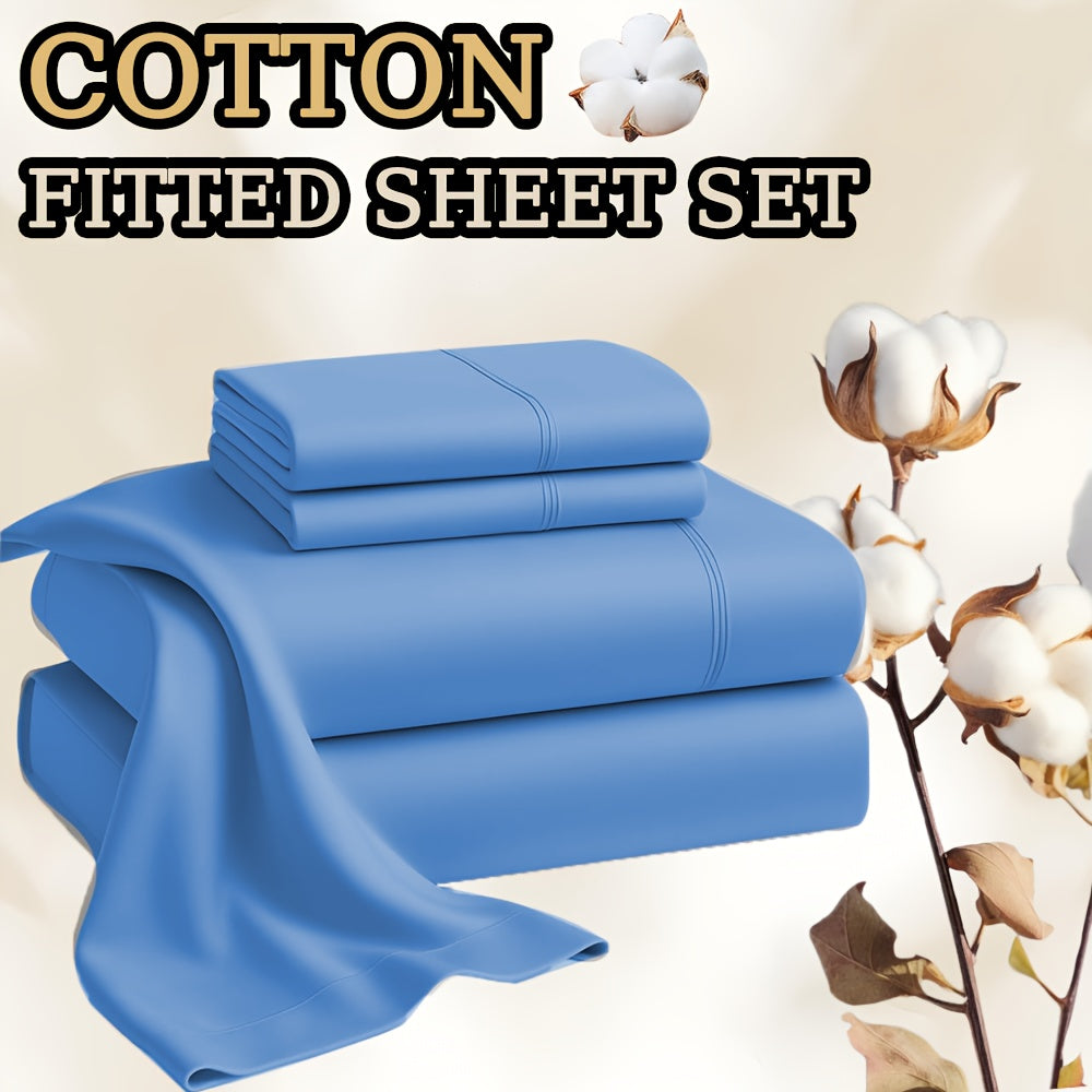 Egyptian Cotton Bed Sheet Set – 4-Piece 45.72cm Deep-Pocket Bedding – additional product view 36