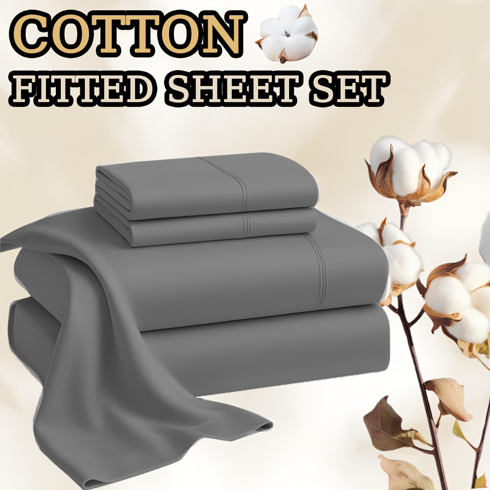 Egyptian Cotton Bed Sheet Set – 4-Piece 45.72cm Deep-Pocket Bedding – additional product view 37