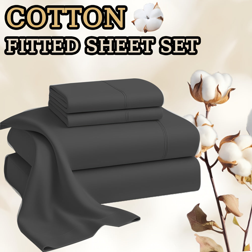 Egyptian Cotton Bed Sheet Set – 4-Piece 45.72cm Deep-Pocket Bedding – additional product view 38