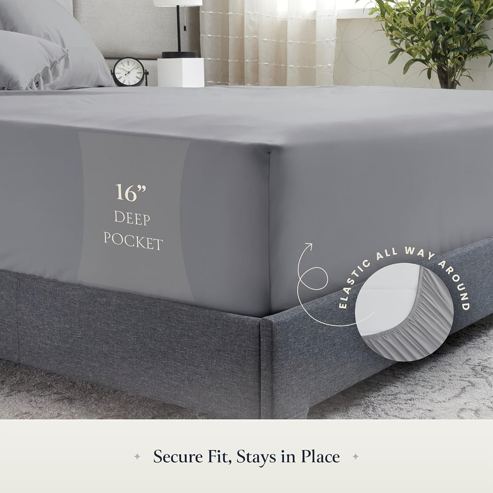 Egyptian Cotton Sheet Set - 2000TC 4-Piece Deep-Pocket Bedding – additional product view 10