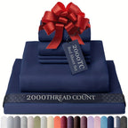 Egyptian Cotton Sheet Set - 2000TC 4-Piece Deep-Pocket Bedding – additional product view 18