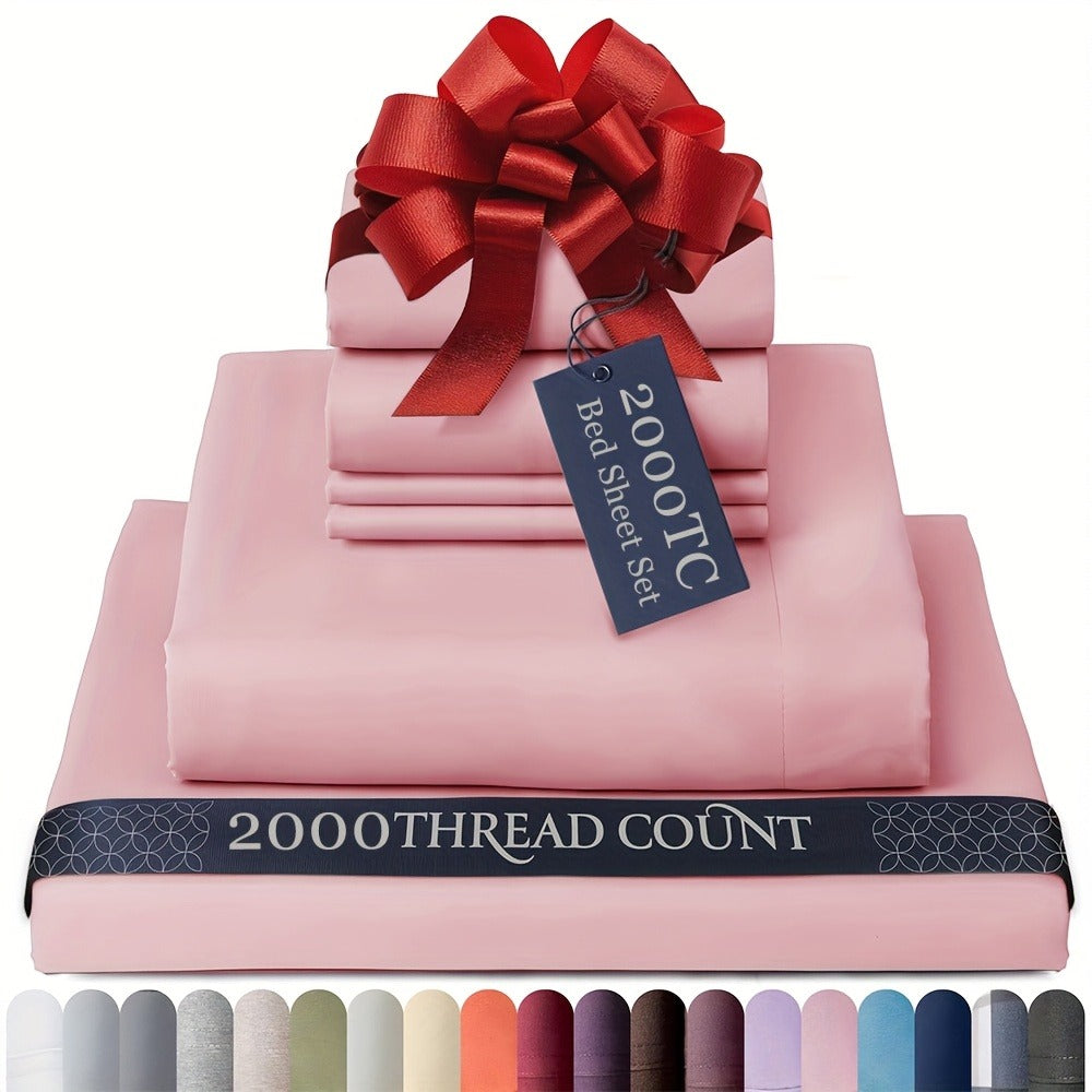 Egyptian Cotton Sheet Set - 2000TC 4-Piece Deep-Pocket Bedding – additional product view 23