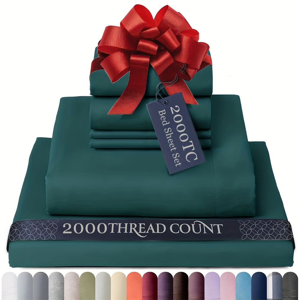 Egyptian Cotton Sheet Set - 2000TC 4-Piece Deep-Pocket Bedding – additional product view 27