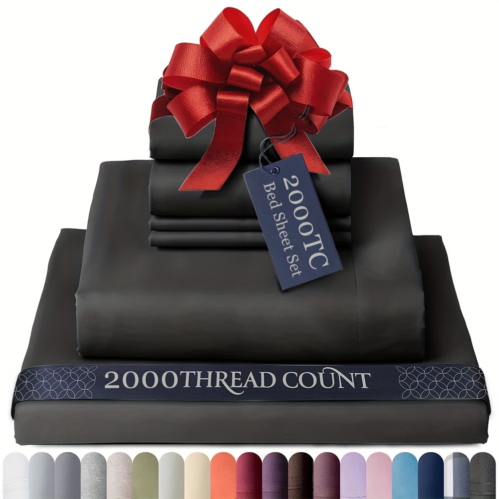 Egyptian Cotton Sheet Set - 2000TC 4-Piece Deep-Pocket Bedding – additional product view 29