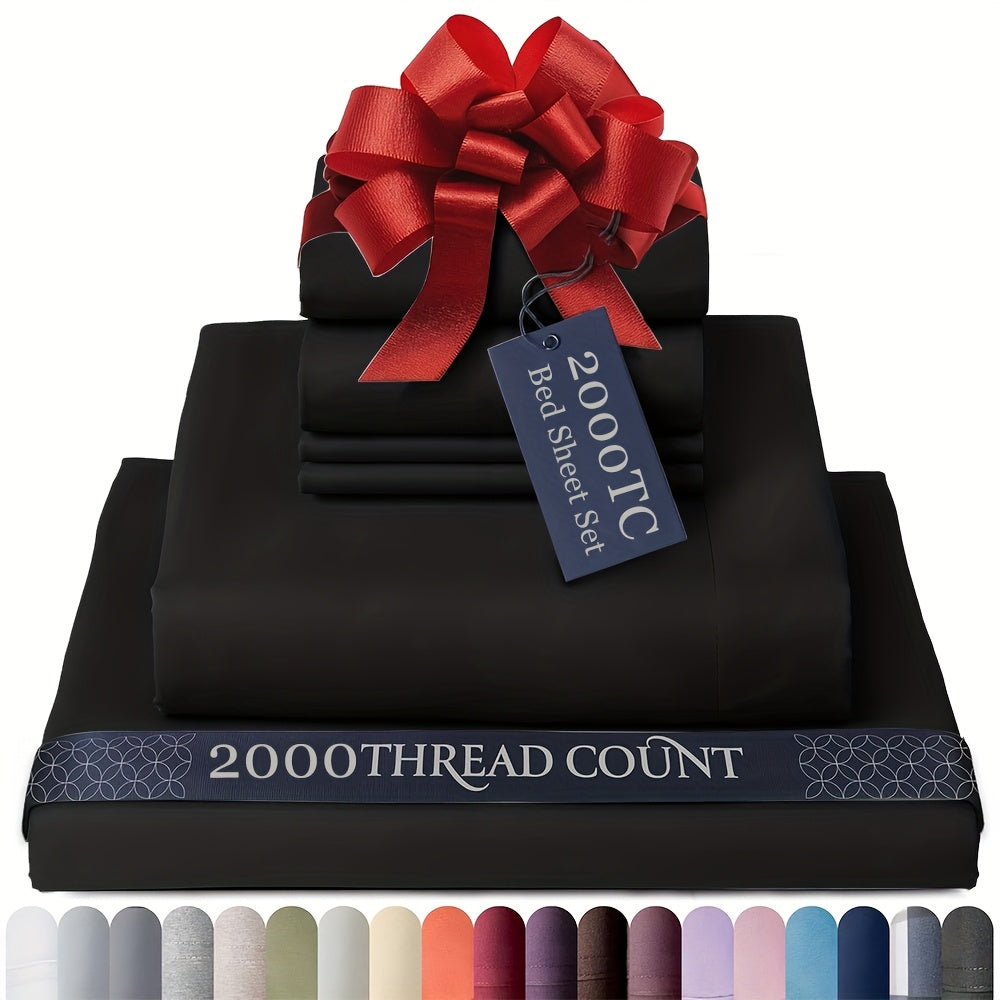 Egyptian Cotton Sheet Set - 2000TC 4-Piece Deep-Pocket Bedding – additional product view 32