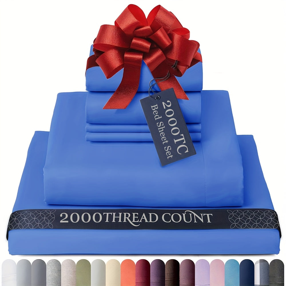 Egyptian Cotton Sheet Set - 2000TC 4-Piece Deep-Pocket Bedding – additional product view 33
