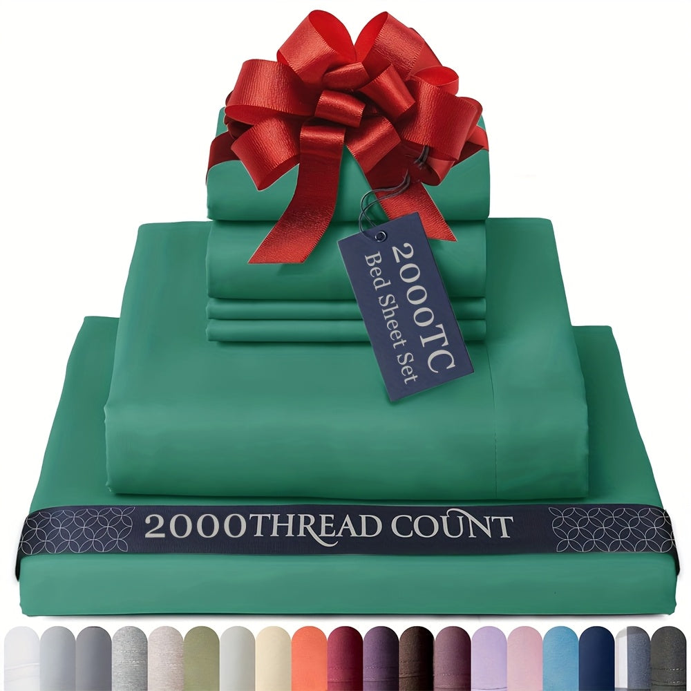 Egyptian Cotton Sheet Set - 2000TC 4-Piece Deep-Pocket Bedding – additional product view 36