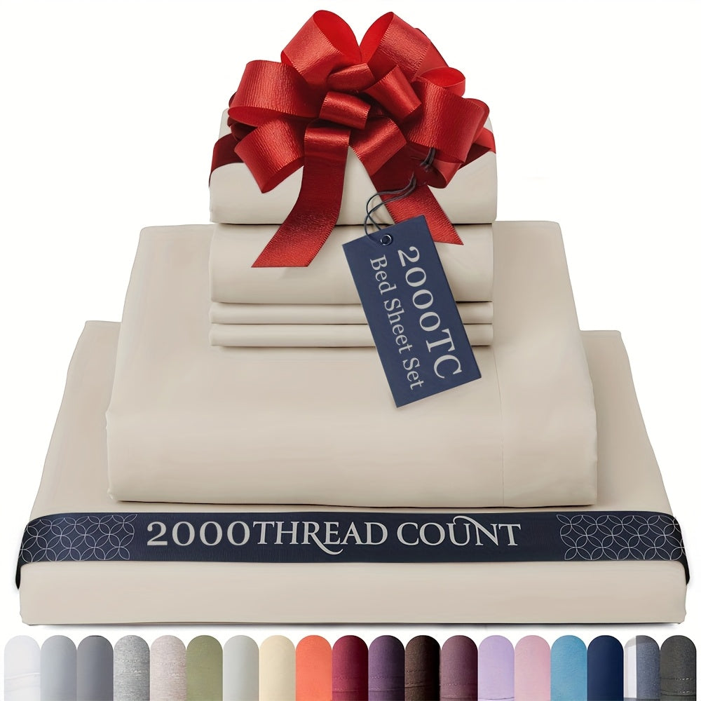 Egyptian Cotton Sheet Set - 2000TC 4-Piece Deep-Pocket Bedding – additional product view 38