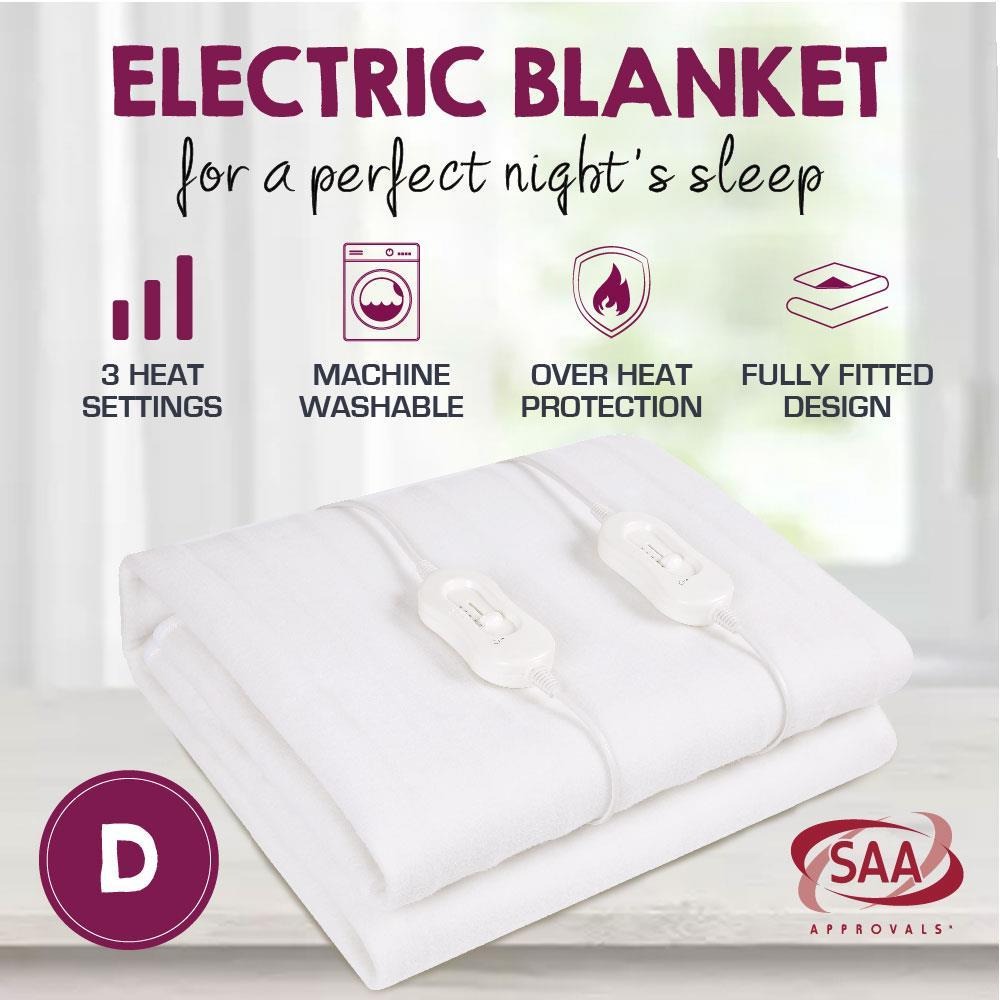 Electric Heated Blanket – Fully Fitted Warming Pad – close-up product details