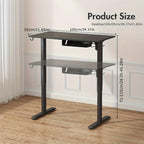 Electric Standing Desk - Adjustable 100 x 55 cm Desktop – alternate product view