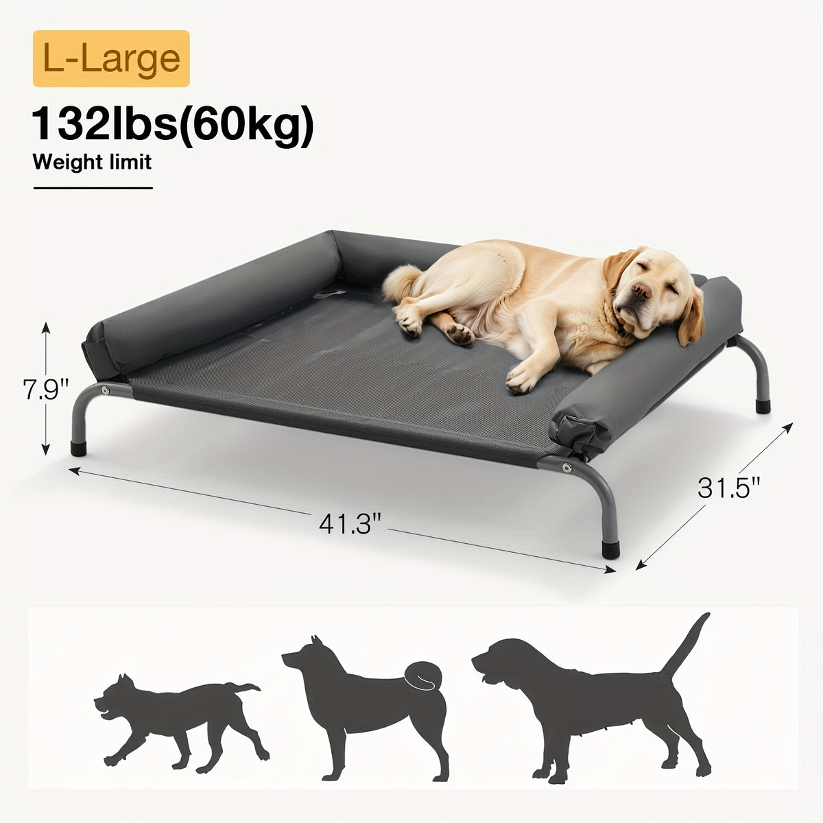 Elevated Dog Bed with Bolsters product detail 15