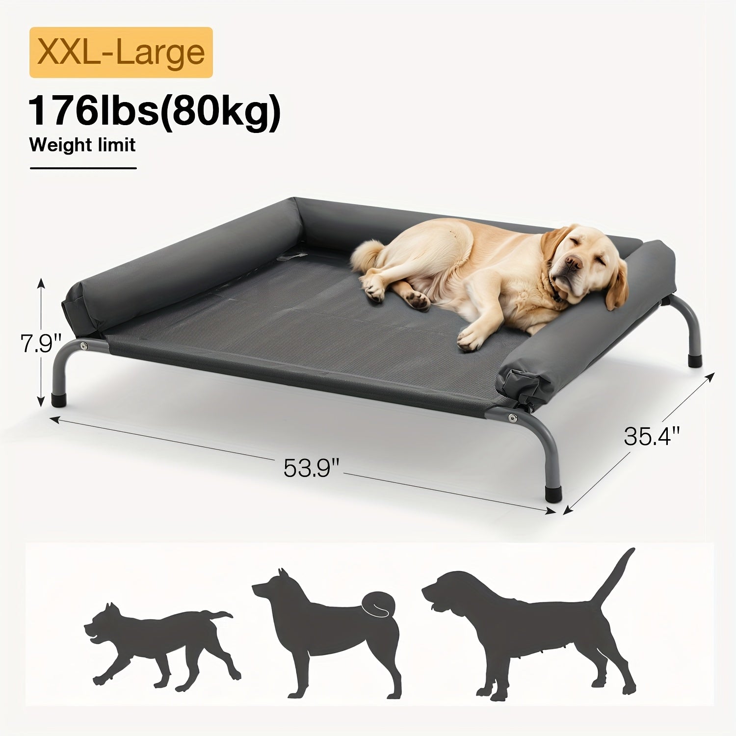 Elevated Dog Bed with Bolsters product detail 17
