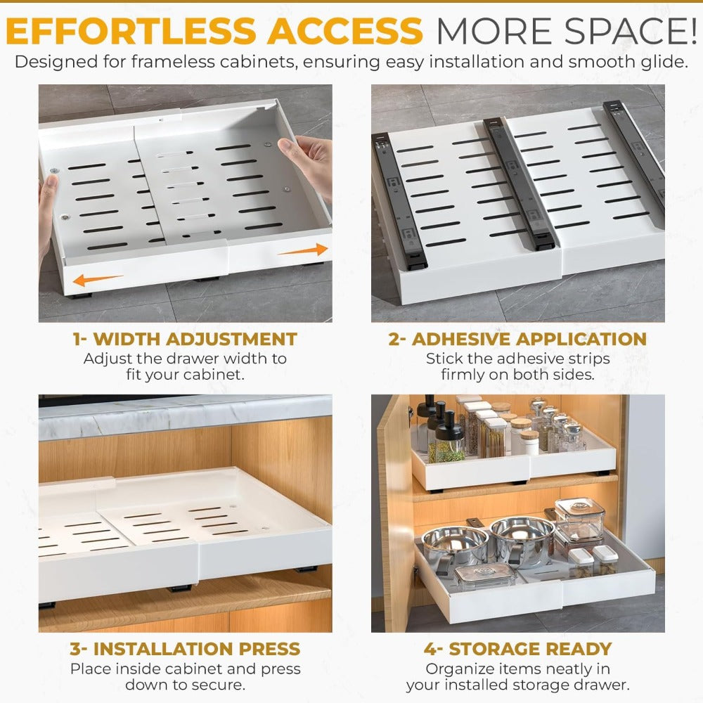 Expandable Pull-Out Cabinet Organiser – Slide-Out Kitchen Storage – alternate design view