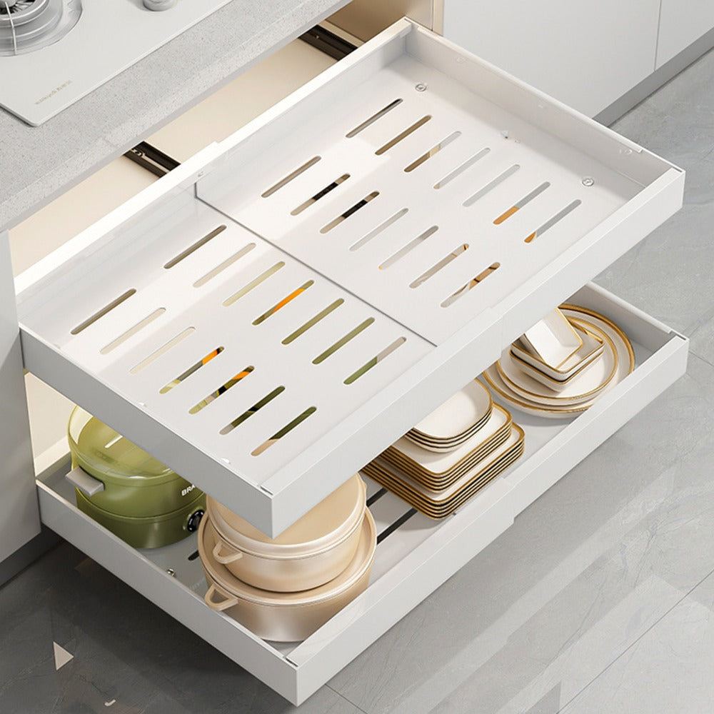 Expandable Pull-Out Cabinet Organiser – Slide-Out Kitchen Storage – feature reference