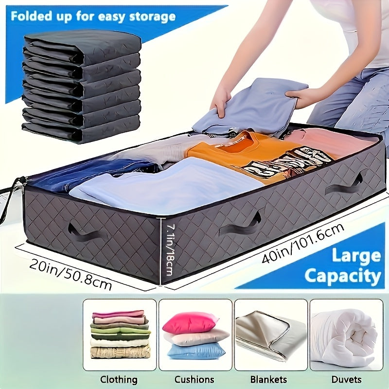 4/6/8Pack Under Bed Storage Containers, 90L Large Capacity Underbed Storage Bags Organizer, Thick Fabric Storage Bins with Clear Window And Reinforced Handles for Clothing, Sweaters, Blankets, Pillow, Books, Under-Bed Storage
