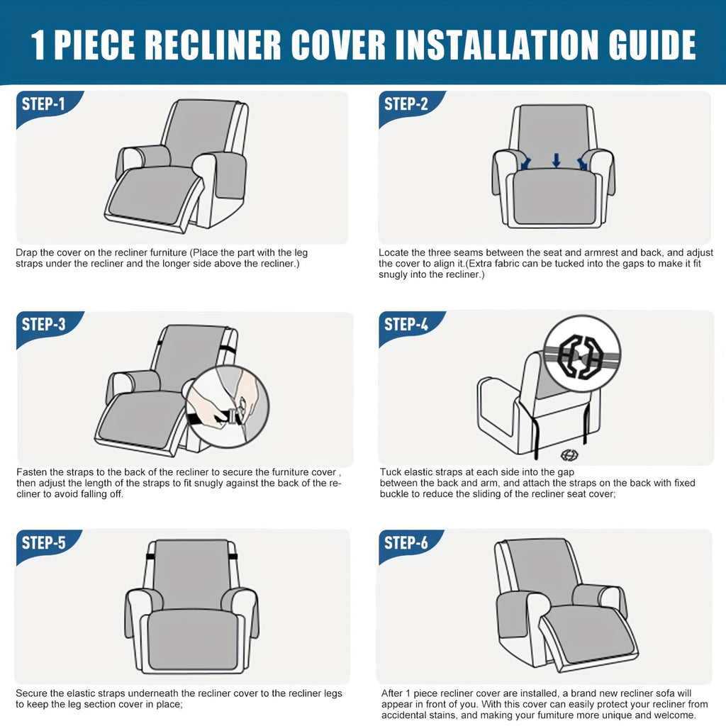 1/2/3seats 100% High Quality Recliner Chair Cover, Non Slip Recliner Covers for Recliner Chair with Pocket, Washable/Winter Insulation/Furniture Protector for Pets, Easy to Install & Easy Care for Dining Room.