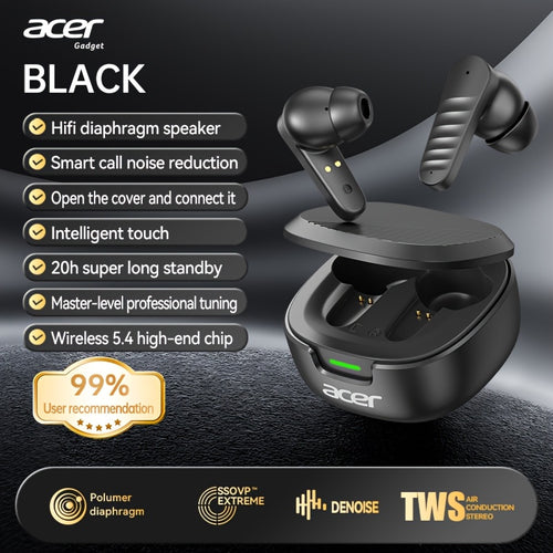 Acer OHR503 Mini Sport Wireless Earbuds - Wireless Stereo, In-Ear Noise-Canceling, Extra Long Battery Life, Universal Fit for Men And Women, Latest Model