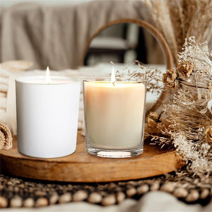 12pcs Clear Candle Jars for Making Candles, 220Ml Glass Candle Jars with Wood Lids, Candle Containers for, Gifts, Home Decoration