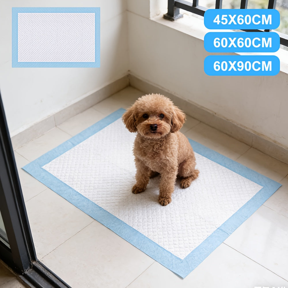 [Pet Pee Pads] Ultra-Absorbent Disposable Pet Pee Pads Available in Sizes 23.62X35.43inch, 23.62X23.62inch, And 17.72X23.62inch, Featuring Positioning Stickers to Keep Them in Place. These Thickened Puppy Training Pads Help Control Odors And Are Suitable
