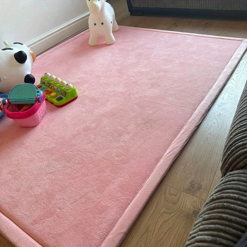 [Japanese crawling mat] 1pc Coral Velvet Memory Foam Tatami Mat - 3cm Thick Non-Slip, Soft Gray Area Mat for Kids Playroom, Nursery, Yoga & Living Room, Large Sizes Available for Christmas and Halloween