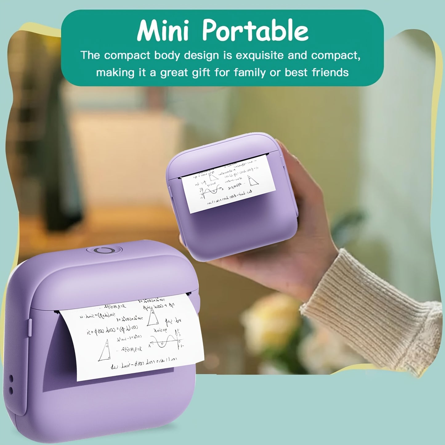 This Compact And Versatile Thermal Wireless Pocket Printer Includes 15 Rolls of Paper And Is Capable of Printing Photos, Labels, Text, And Additional Content