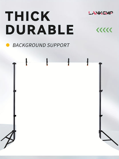 LANKEMP 10x7ft Adjustable Backdrop Stand Kit with 4 Clamps & Carry Bag - Sturdy Iron Frame, Portable Photography Background Support for Weddings, Events, Parties, Photo Studio Decor, Event Decoration, Versatile Setup, Durable Construction, Event Planners
