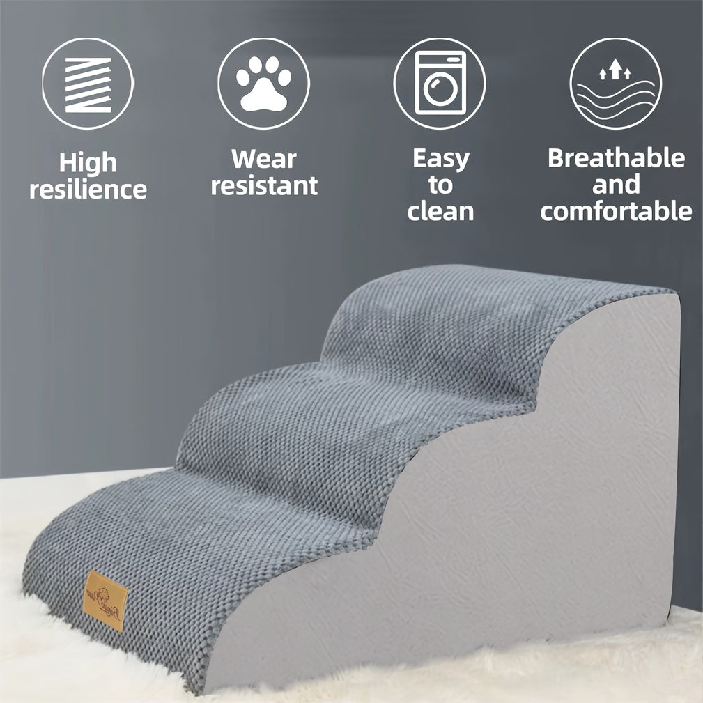 3/4/5 Step Pet Dog Stair Dog Ramp Portable Friendly Cat Dog Climb Ladder for High Bed Sofa Couch High Density Foam Non-Slip Bottom