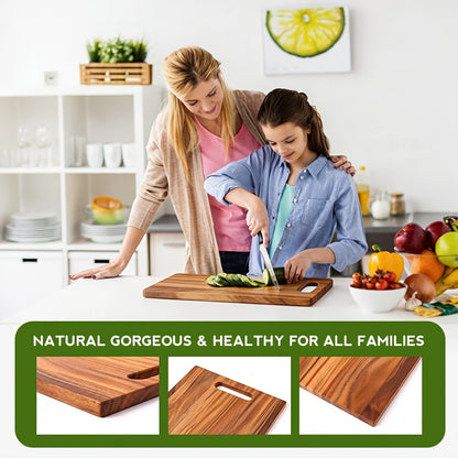 [Acacia Wooden Board Set] Wood Chopping Board for Kitchen, Acacia Wooden Cutting Board Set Of 3 with Handle for Kitchen