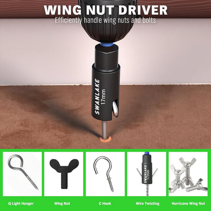 Magnetic Nut Driver Set: 74pcs, Metric & SAE, for Impact Drill, Impact Socket Adapter, Power Bits with Magnetic Holder, Wing Nut Driver, Socket, 1/4'' Quick-change Bit Extension