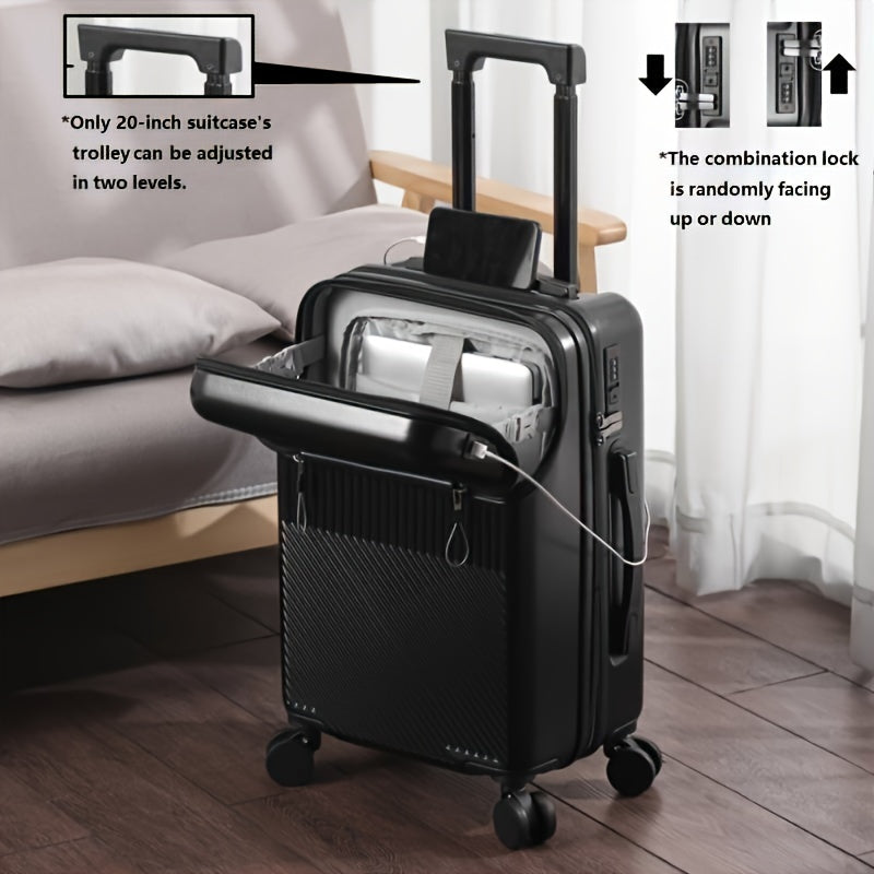 1pc 20 Inch Suitcase Luggage, Travel Functional Boarding Case, Premium Hardside Carry-On Suitcase - Durable ABS+PC Shell, Spinner Wheels, Combination Lock, Aluminum Alloy Handle - Perfect For Casual Business Travel