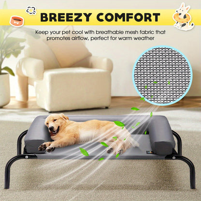 Cooling Dog Bed with Pillows for Large Dogs Washable Durable