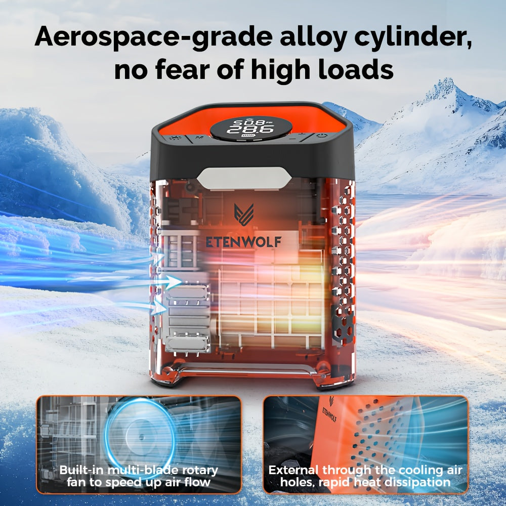 ETENWOLF - Tire Inflator Portable Air Compressor, 1 Min Fast Inflation & 100% Duty Cycle, Air Pump For Cars, SUVs, Bikes, Balls
