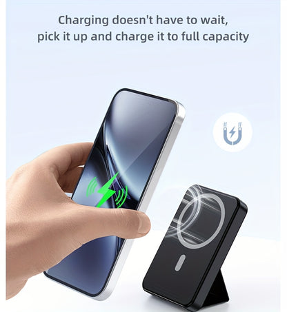 Wireless Portable Charger, Foldable Stand 10000Mah Magnetic Power Bank with Type-C Cable LED Display, 22.5W PD Fast Charging Lighting Mag-Safe Battery Pack for Iphone 15/14/13/12/Pro/Pro Max/Samsung Android