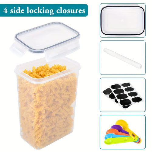 16 PACK Airtight Food Storage Containers Set - Pantry Storage Containers Cereal Containers Organizers For Kitchen Food Storage, 100% Leak-Proof Lids BPA Free