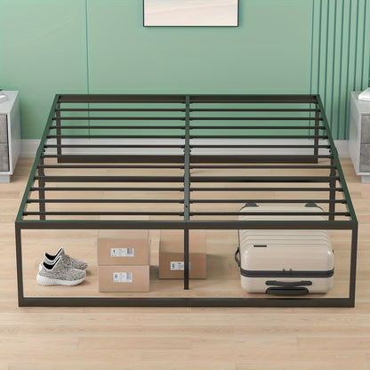 Ufurniture 39cm Single/Double/Queen Bed Frame Base, Industrial Heavy Duty Metal Mattress Foundation Platform Bed With Reinforced Legs, 300kg Weight Capacity, Bedroom Furniture, Black