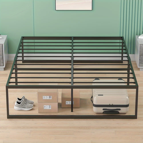 Ufurniture 39cm Single/Double/Queen Bed Frame Base, Industrial Heavy Duty Metal Mattress Foundation Platform Bed With Reinforced Legs, 300kg Weight Capacity, Bedroom Furniture, Black