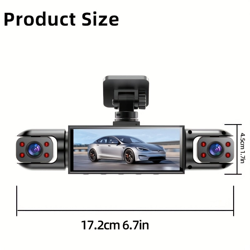 AXH 360° Panoramic 3/4 Lens Channel 1080P HD Ultimate Dash Cam Kit, 1080P Front And 720P Front-Rear-Left-Right Full Coverage, Quad-View Display, HD Night Vision, WDR, G-Sensor