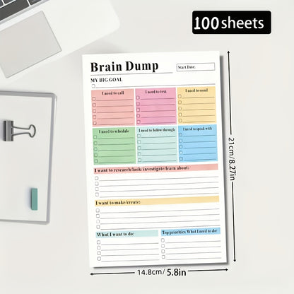 Two A5 Minimalist High-End Notebooks, 50 Pages Each, Designed for Productivity Ning, Daily Task Management, And Efficient Organization of To-Do Lists. They Help in Decluttering Thoughts, Enhancing Focus, Managing Time, And Improving Efficiency