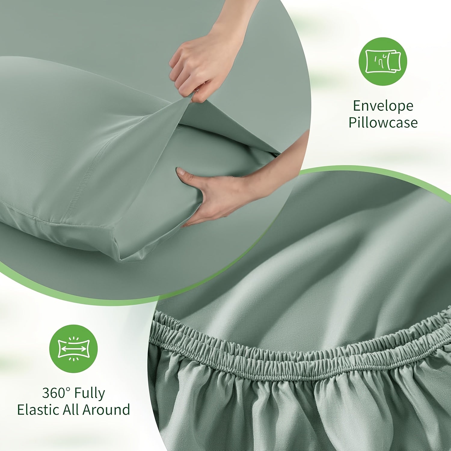 Bamboo Bed Sheets Set- Queen Size, Cooling Sheets And Pillowcases, Deep Pockets, Comfy Breathable & Cooling Fitted Sheets - Hotel Luxury Bed Sheets for Women And Men, Extra Soft & Wrinkle Free Sheet, for Bedroom, Guestroom, T/F/Q/K