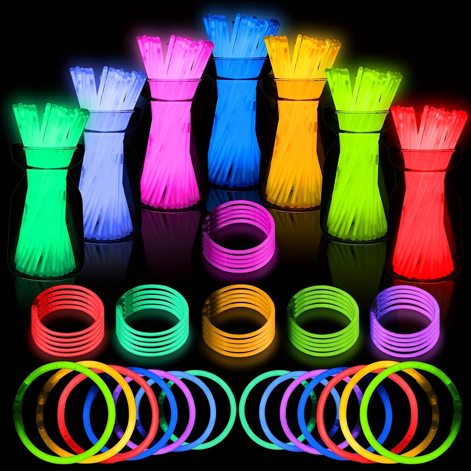 342pcs Ultimate Glow Stick Party Pack for Adults - Vibrant Multi-Shape & Color Glow Sticks with Bracelets, Earrings, Glasses - Ideal for Birthday, Wedding, Halloween, Christmas & New Year Festivities
