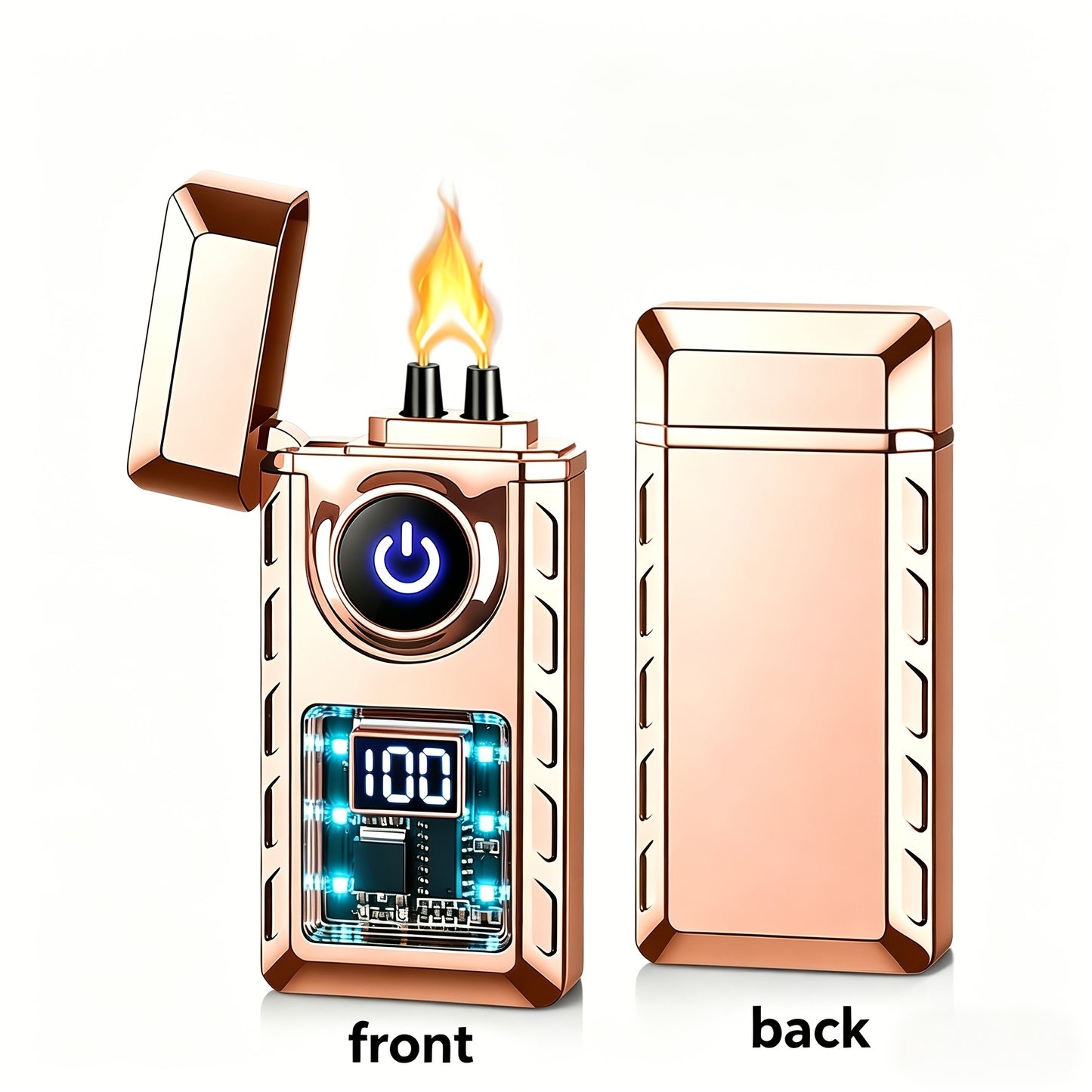Plasma Lighter USB Rechargeable With Dual Arc Ignition, High Power Arc Lighter With Display | USB Rechargeable, Electric Windproof Plasma Lighter, Cool Gadgets Gift For Men