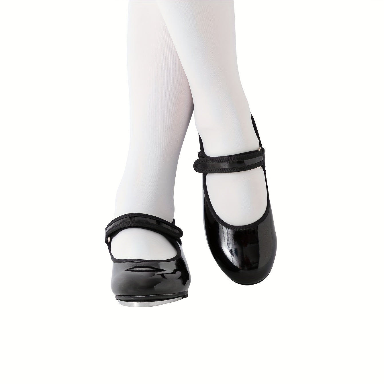 Tap Dance with Tap Sole - Sparkling Jane Flats, Easy Strap Closure (No Laces), Upper & Sole Suitable for Boys and Girls - Stage, Recreational Dance Training, Year-Round Wear