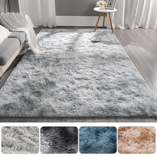 One Fluffy Area Rug Designed for The Bedroom, Featuring a Soft And Fuzzy Shaggy Texture, Suitable for Any Room, with a Non-Slip Base, Available in Light Grey, Dark Grey, Khaki, And Blue