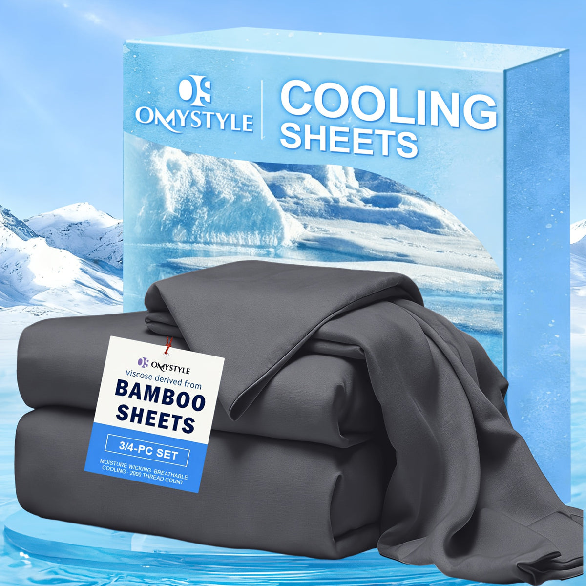 2000TC Cooling Deep-Pocket Bed Sheet Set - bedrooms, guest rooms and – additional product view 29