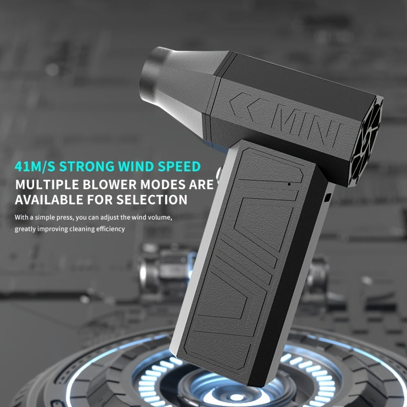 90000PRM/130000RPM 2in 1 Blower Fan+Vacuum Cleaner USB Charging High-Speed Wireless Turbo Fan Cable Four Levels Of Wind Speed Fuselage Light And Portable for Car Cleaning Camping Outdoor Barbecue Ignition