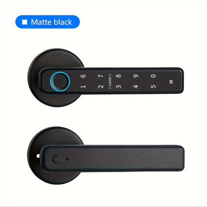 SWEET ALICE Smart Fingerprint Door Lock, Fingerprint Recognition Without Key, Fingerprint Door Lock with Five Unlocking Methods, Smart Combination Lock, Smart Door Handle for Bedroom, Graffiti Application Control, Remote Unlocking, Easy Installation