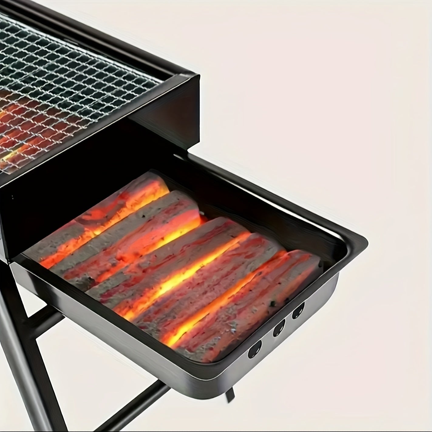 Portable Foldable BBQ Grill with Adjustable Height & Built-in Side Shelf - Heavy-Duty Metal Outdoor Grill for Backyard, Camping, Picnics - Compact Storage Design, Grill Covers for Outside, Durable Spray Paint Finish, for Outdoor Camping, Backyard BBQ
