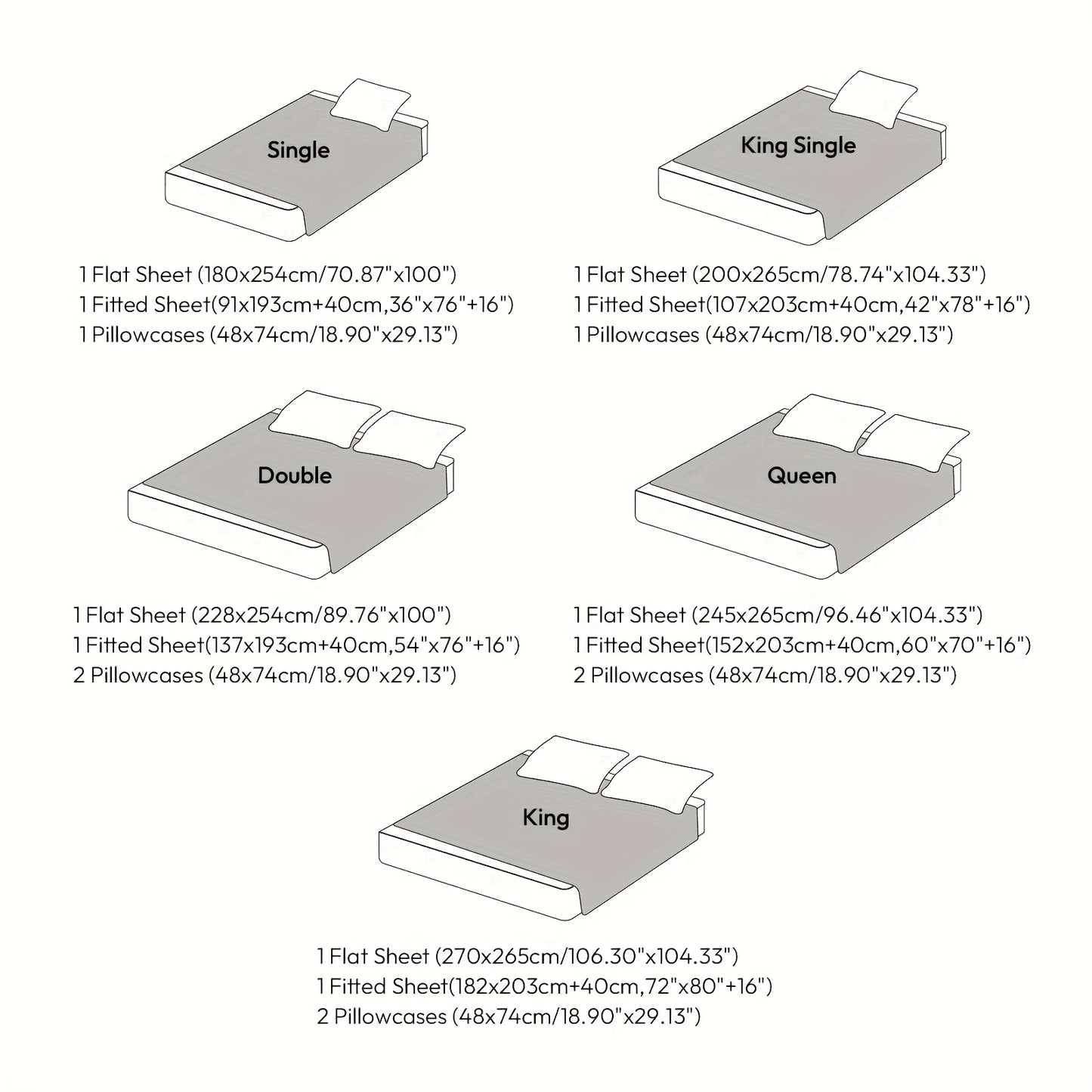Set of 4 Sheets with 1800 Thread Count, Featuring a Lightweight And Soft Striped Design. They Are Comfortable, Breathable, And of Luxury Hotel Quality, with a Deep Pocket Design. Ideal for Home Use, Dormitories, Travel, And As Gifts