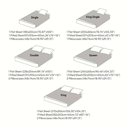 Set of 4 Sheets with 1800 Thread Count, Featuring a Lightweight And Soft Striped Design. They Are Comfortable, Breathable, And of Luxury Hotel Quality, with a Deep Pocket Design. Ideal for Home Use, Dormitories, Travel, And As Gifts