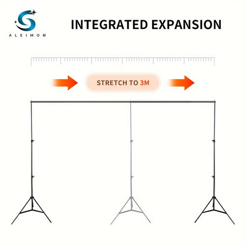 High Quality Professional Background Stand 10x7ft (W X H) Photo Studio Adjustable Metal Background Stand, Balloon Arch Support Kit, with 4 Cross Bars, 4 Background Clips, Party Wedding Event Decoration